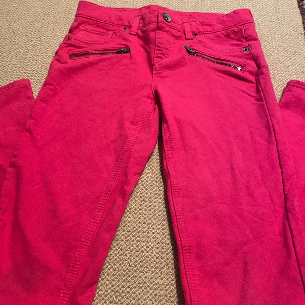 Justice Pink Zipper Jegings